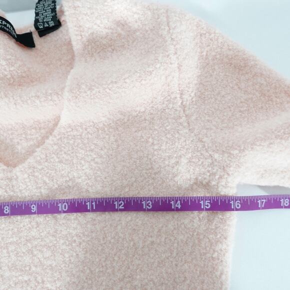 Express | Soft Pink Wool-Blend V-Neck Stretch Cozy Sweater - Women’s Small - Picture 10 of 11